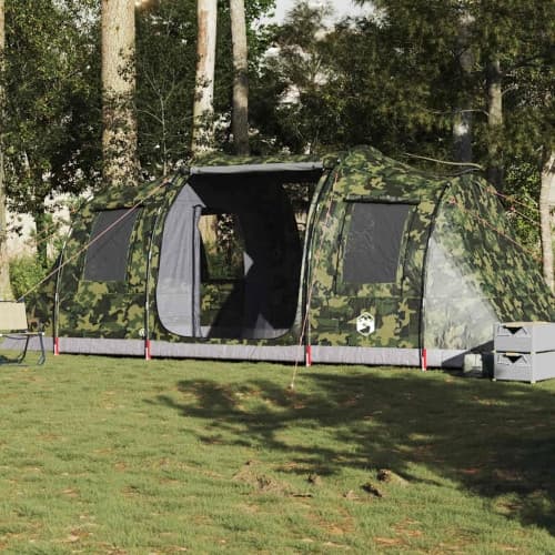 Campingtält tunnel 4 personer kamouflage vattentätt