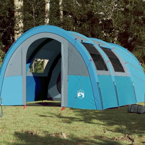 Campingtält tunnel 4 personer blå vattentätt
