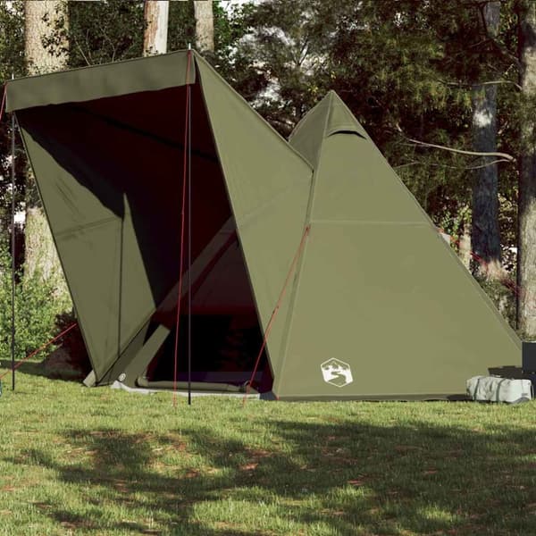 Familjetält tipi 6 personer olivgrön vattentätt