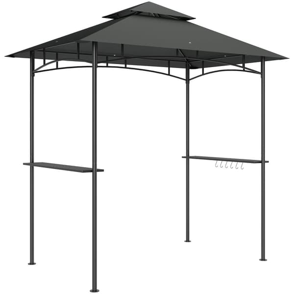 Grillpavillon med LED, 240x150x258 cm, Vandafvisende og Brandsikker, til grill og havefester