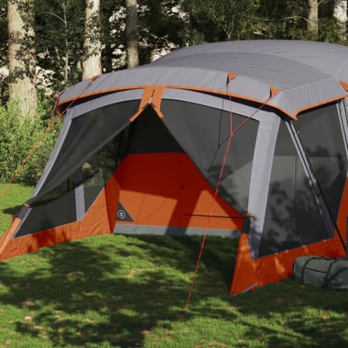 Campingtält med veranda 4 personer orange vattentätt