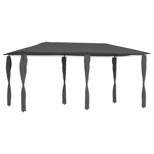 Paviljong med stolpar 2,98x5,3x2,59 m antracit 160 g/m²