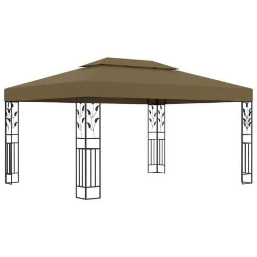 Paviljong dubbla tak 3x4 m taupe 180 g/m²