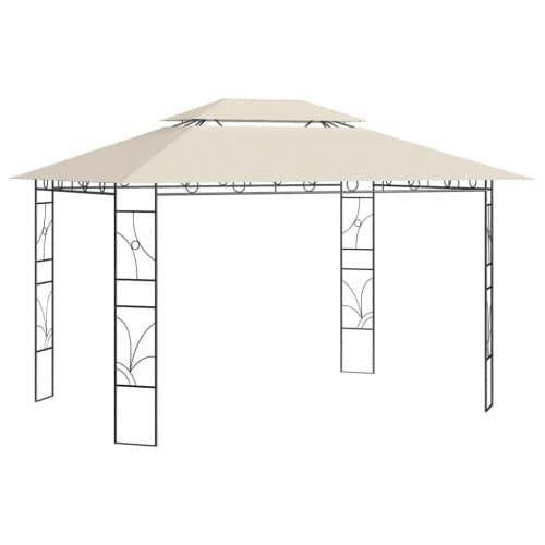 Paviljong 4x3x2,7 m gräddvit 160 g/m²