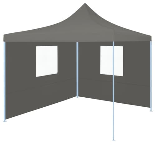 Pop-Up hopfällbart partytält med 2 sidoväggar 3x3 m antracit