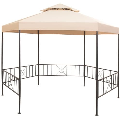 Paviljong hexagonal 323x265 cm beige