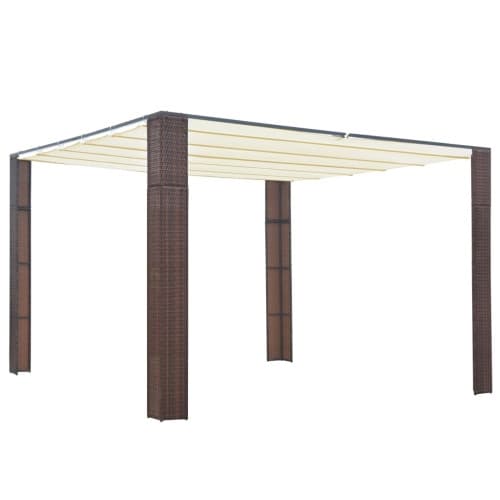 Paviljong med tak konstrotting 300x300x200 cm brun och gräddvit