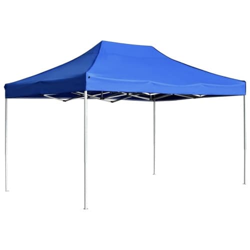 Hopfällbart partytält aluminium 4,5x3 m blå