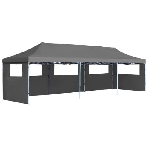 Pop-Up hopfällbart partytält med 5 sidoväggar 3x9 m antracit