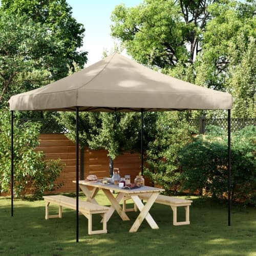 Pop-Up hopfällbart partytält 292x292x315 cm taupe