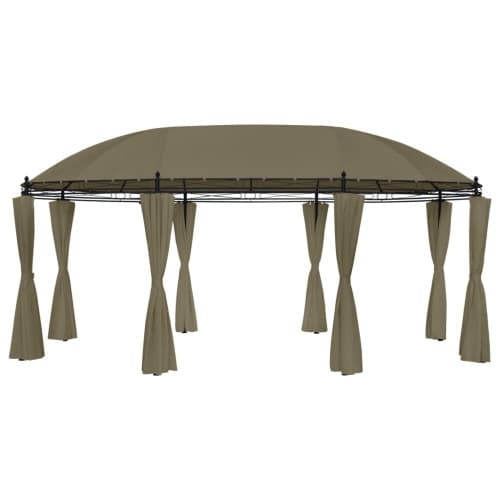 Paviljong med draperier 520x349x255 cm taupe 180 g/m²