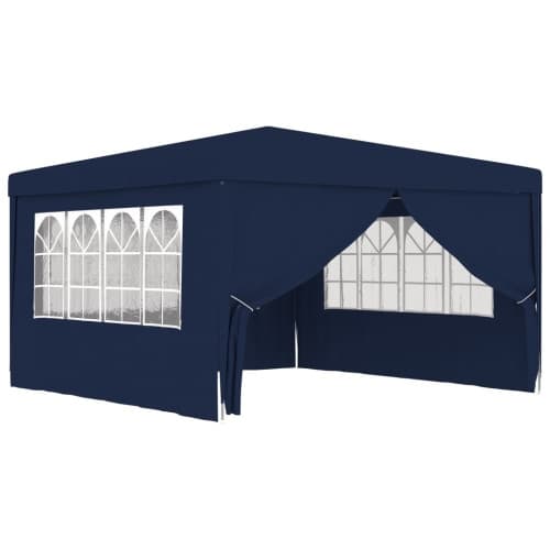 Professionellt partytält med väggar 4x4 m blå 90 g/m²