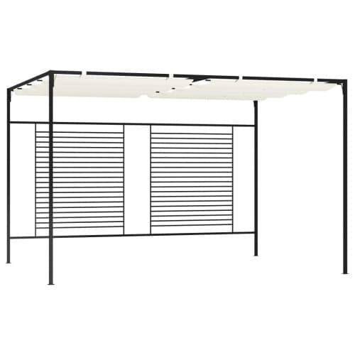 Paviljong med infällbart tak 3x4x2,3 m gräddvit 180 g/m²