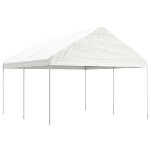 Paviljong med tak vit 4,46x4,08x3,22 m polyeten