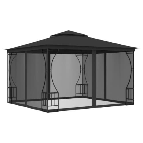 Paviljong med nät 300x300x265 cm antracit