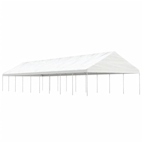 Paviljong med tak vit 20,07x5,88x3,75 m polyeten