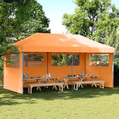 Pop-Up hopfällbart partytält med 3 sidoväggar ORANGE