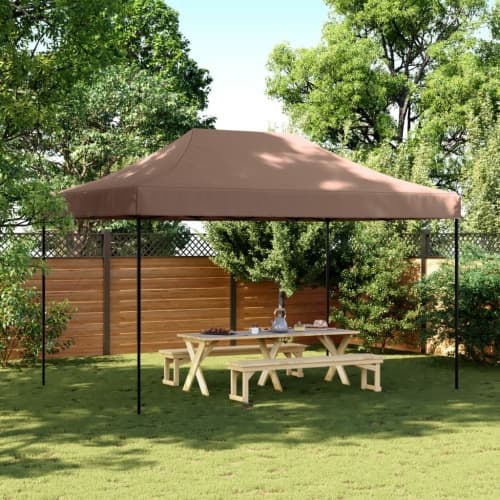 Pop-Up hopfällbart partytält 440x292x315 cm brun