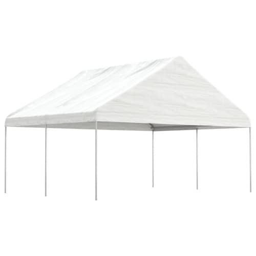 Paviljong med tak vit 4,46x5,88x3,75 m polyeten
