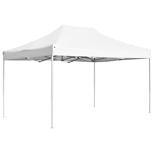 Hopfällbart partytält aluminium 4,5x3 m vit