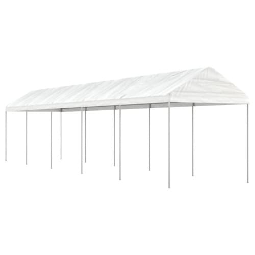Paviljong med tak vit 11,15x2,28x2,69 m polyeten