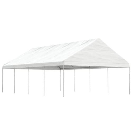 Paviljong med tak vit 8,92x5,88x3,75 m polyeten