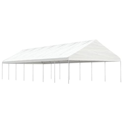 Paviljong med tak vit 15,61x5,88x3,75 m polyeten
