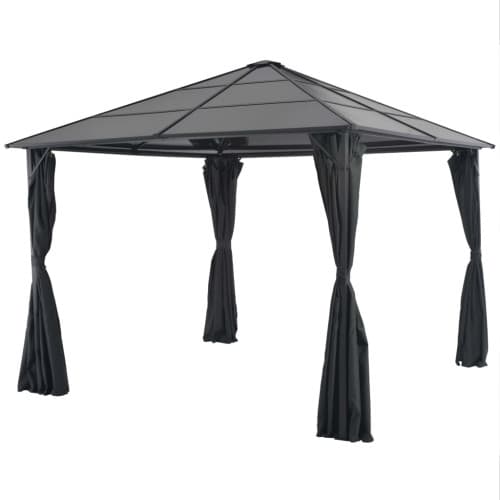 Paviljong med draperi aluminium 3x3 m svart