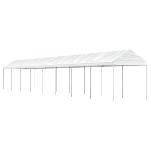 Paviljong med tak vit 17,84x2,28x2,69 m polyeten