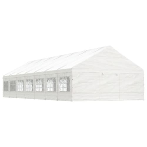 Paviljong med tak vit 15,61x5,88x3,75 m polyeten