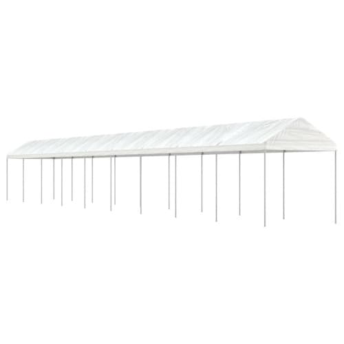 Paviljong med tak vit 20,07x2,28x2,69 m polyeten