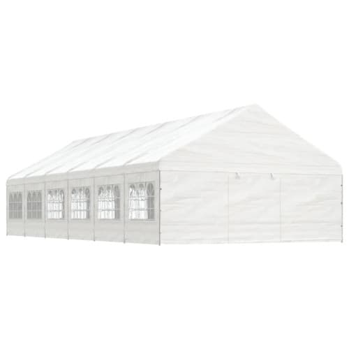 Paviljong med tak vit 13,38x5,88x3,75 m polyeten