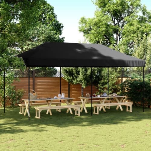 Pop-Up hopfällbart partytält 580x292x315 cm svart