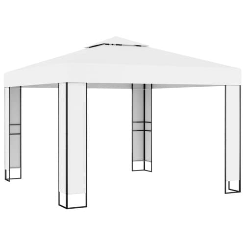 Paviljong med dubbeltak 3x3 m vit