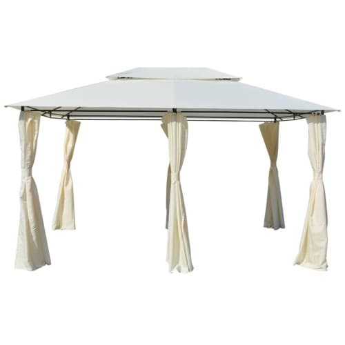 Paviljong med draperier 4x3 m vit