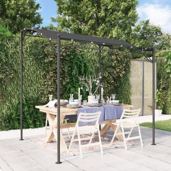 Paviljong antracit 2x2,3 m 180 g/m² tyg och stål