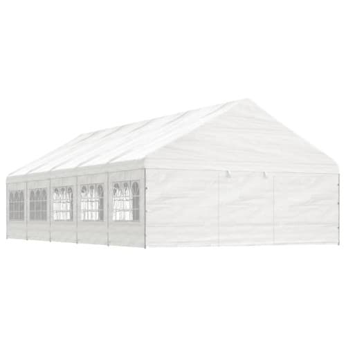 Paviljong med tak vit 11,15x5,88x3,75 m polyeten