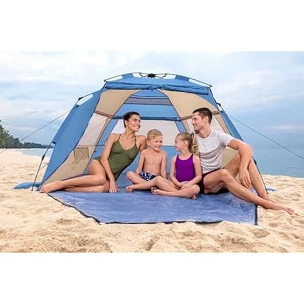 Tält - BESTWAY - Stranddome - 4 personer - Installationssystem SwiftClick - 234x240x125 cm - Blå/Beige
