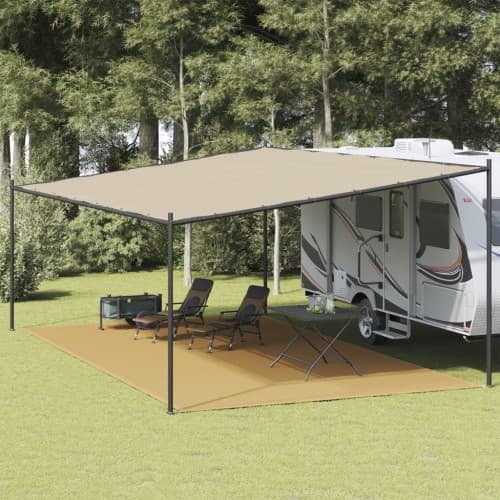 Tältmatta sandfärgat 400x600 cm HDPE
