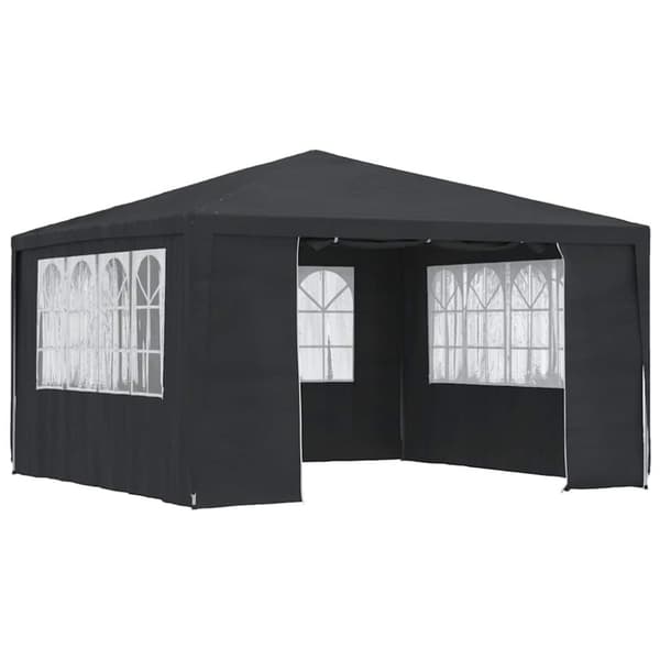 Professionellt partytält med väggar 4x4 m antracit 90 g/m²