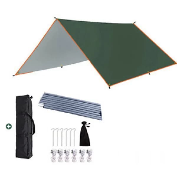 Bærbar Camping Solskærm, Holdbart Akrylmateriale, Nem Opsætning,Grøn sæt 3x3