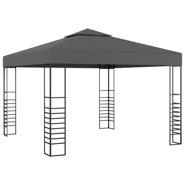 Paviljong med ljusslinga LED 3x3 m antracit