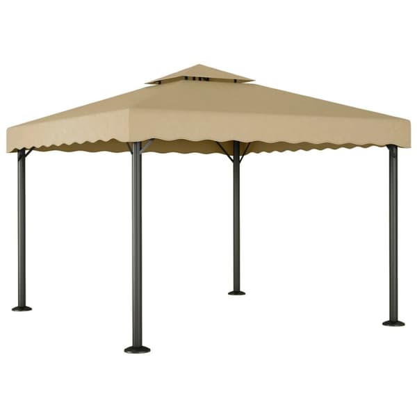Paviljong taupe 3x3 m aluminium och stål