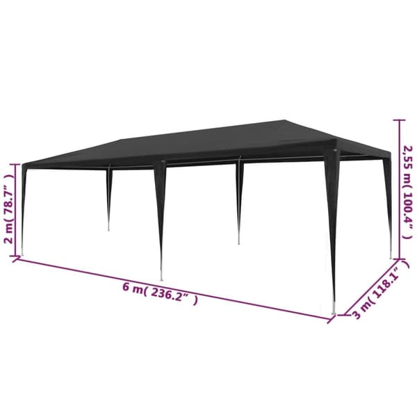 Partytält PE 3x6 m antracit