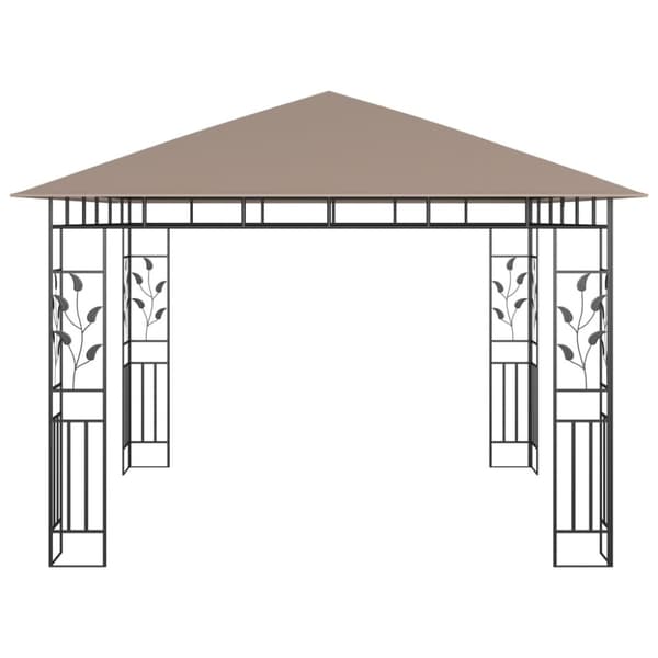 Paviljong med myggnät 3x3x2,73 m taupe 180 g/m²