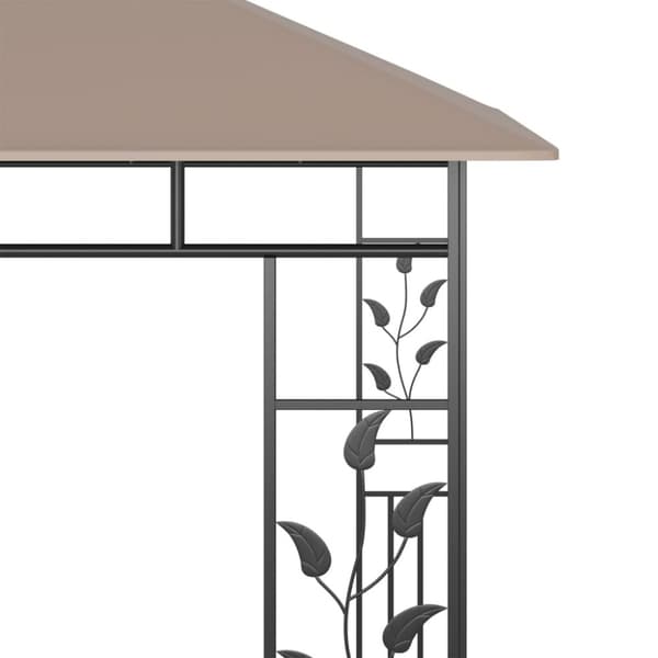 Paviljong med myggnät 3x3x2,73 m taupe 180 g/m²