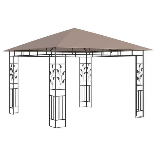 Paviljong med myggnät 3x3x2,73 m taupe 180 g/m²