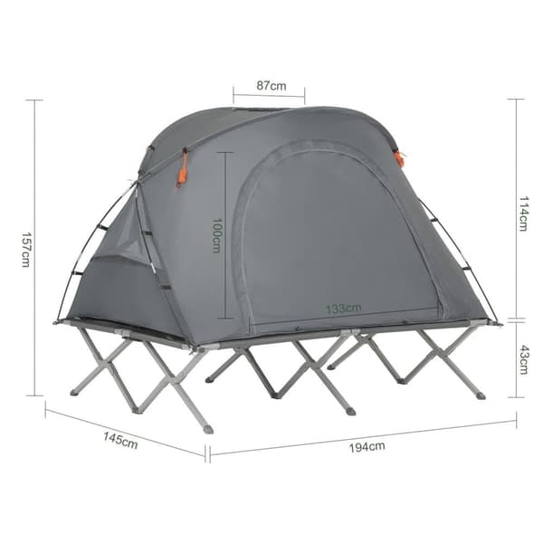 Campingtält, OGS60-L-HG, 194L x 145W x 157H cm, Grå