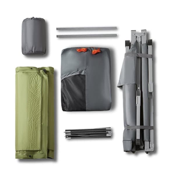 Hopfällbar Camping Säng, OGS60-HG, 102.50x28.00x28.00 cm, Grå