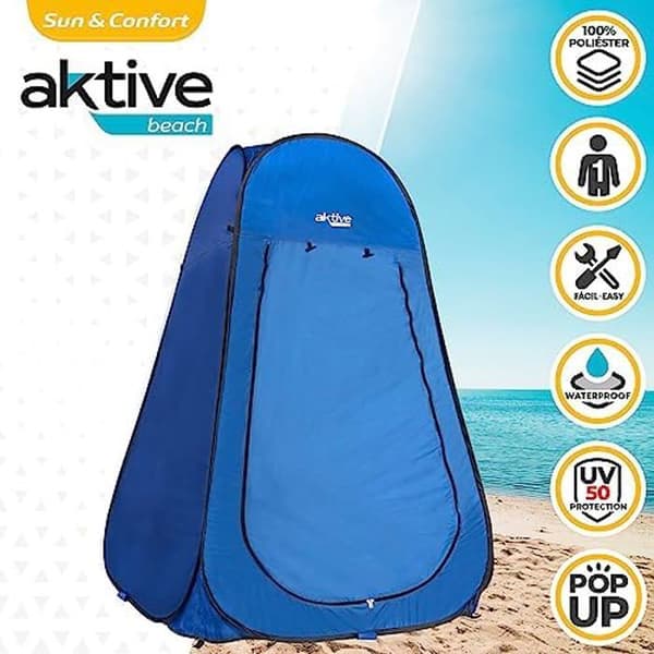 Duschtält - AKTIVE - 62162 - 120 x 120 x 190 cm - Blå - Automatisk montering